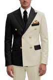 2 Piece Peak Lapel Double Breasted Purple Men's Prom Suits