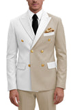 Purple Double Breasted 2 Piece Peak Lapel Men's Prom Suits