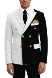 Purple Double Breasted 2 Piece Peak Lapel Men's Prom Suits