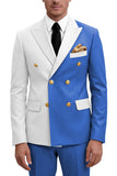 Purple Double Breasted 2 Piece Peak Lapel Men's Prom Suits