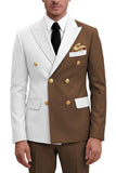 Purple Double Breasted 2 Piece Peak Lapel Men's Prom Suits