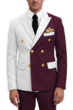 Purple Double Breasted 2 Piece Peak Lapel Men's Prom Suits