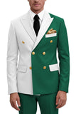 Purple Double Breasted 2 Piece Peak Lapel Men's Prom Suits