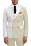 Purple Double Breasted 2 Piece Peak Lapel Men's Prom Suits