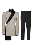 Sage Green 2 Piece Notched Lapel Double Breasted Men's Prom Suits