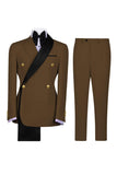 Sage Green 2 Piece Notched Lapel Double Breasted Men's Prom Suits