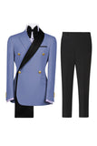 Sage Green 2 Piece Notched Lapel Double Breasted Men's Prom Suits