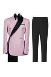 Sage Green 2 Piece Notched Lapel Double Breasted Men's Prom Suits