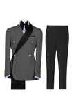 Sage Green 2 Piece Notched Lapel Double Breasted Men's Prom Suits