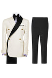 Sage Green 2 Piece Notched Lapel Double Breasted Men's Prom Suits