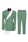 Blue 2 Piece Double Breasted Slim Fit Men's Prom Suits