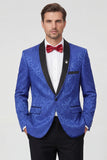 2 Piece Royal Blue Shawl Lapel One Button Men's Suits