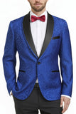 2 Piece Royal Blue Shawl Lapel One Button Men's Suits