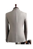 Grey 2 Piece Notched Lapel Double Breasted Men's Prom Suits