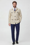 Beige Lapel Single Breasted Men's Jacket