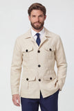 Beige Lapel Single Breasted Men's Jacket