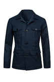 Beige Lapel Single Breasted Men's Jacket