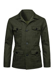 Beige Lapel Single Breasted Men's Jacket