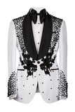 Black 2 Piece Shawl Lapel Beaded One Button Men's Suits