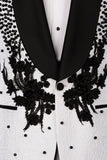 Black 2 Piece Shawl Lapel Beaded One Button Men's Suits