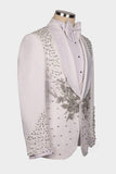 Black 2 Piece Shawl Lapel Beaded One Button Men's Suits