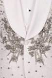 Black 2 Piece Shawl Lapel Beaded One Button Men's Suits