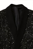 2 Piece Glitter Black Shawl Lapel Slim Fit Men's Suits