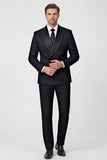 Black Shawl Lapel Jacquard 2 Piece One Button Men's Prom Suits with Beading