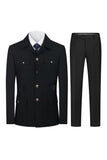 Dark Navy 2 Piece Single Breasted Men's Suits