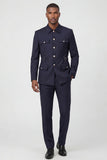 Dark Navy 2 Piece Single Breasted Men's Suits