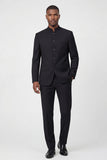 Black 2 Piece Single Breasted Men's Work Suits