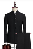 Black 2 Piece Single Breasted Men's Work Suits