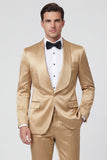 Champagne 2 Piece Shawl Lapel One Button Men's Suits