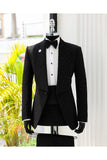 2 Piece Blue Shawl Lapel Slim Fit Men's Prom Suits with Beading