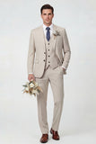 Dark Grey 2 Piece Notched Lapel Single Breasted Men's Suits