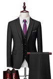 Dark Grey 2 Piece Notched Lapel Single Breasted Men's Suits