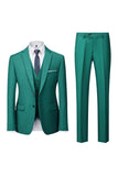 Dark Grey 2 Piece Notched Lapel Single Breasted Men's Suits