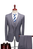 Dark Grey 2 Piece Notched Lapel Single Breasted Men's Suits
