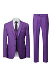 Dark Grey 2 Piece Notched Lapel Single Breasted Men's Suits
