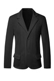 Black Notched Lapel Single Breasted Men's Jacket