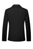 Black Notched Lapel Single Breasted Men's Jacket