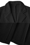 Black Notched Lapel Single Breasted Men's Jacket
