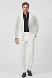Black Notched Lapel Single Breasted Men's Jacket