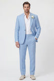 Beige Peak Lapel Slim Fit 2 Piece Men's Wedding Suits
