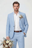 Beige 2 Piece Notched Lapel One Button Men's Wedding Suits