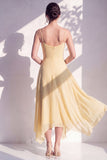 Blue A Line Floral Cowl Neck Long Chiffon Bridesmaid Dress