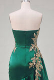 Dark Green Satin Bodycon Sweetheart Ruffled Cocktail Dress with Sash
