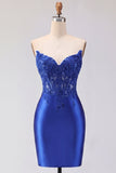 Red Bodycon Sweetheart Beaded Corset Cocktail Dress