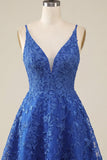Royal Blue A-Line Spaghetti Straps Short Cocktail Dress