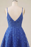 Royal Blue A-Line Spaghetti Straps Short Cocktail Dress